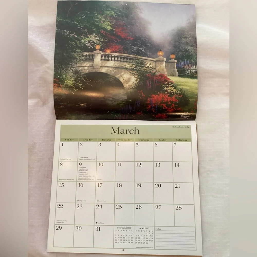 Thomas Kinkade 2020 Deluxe Wall Calendar